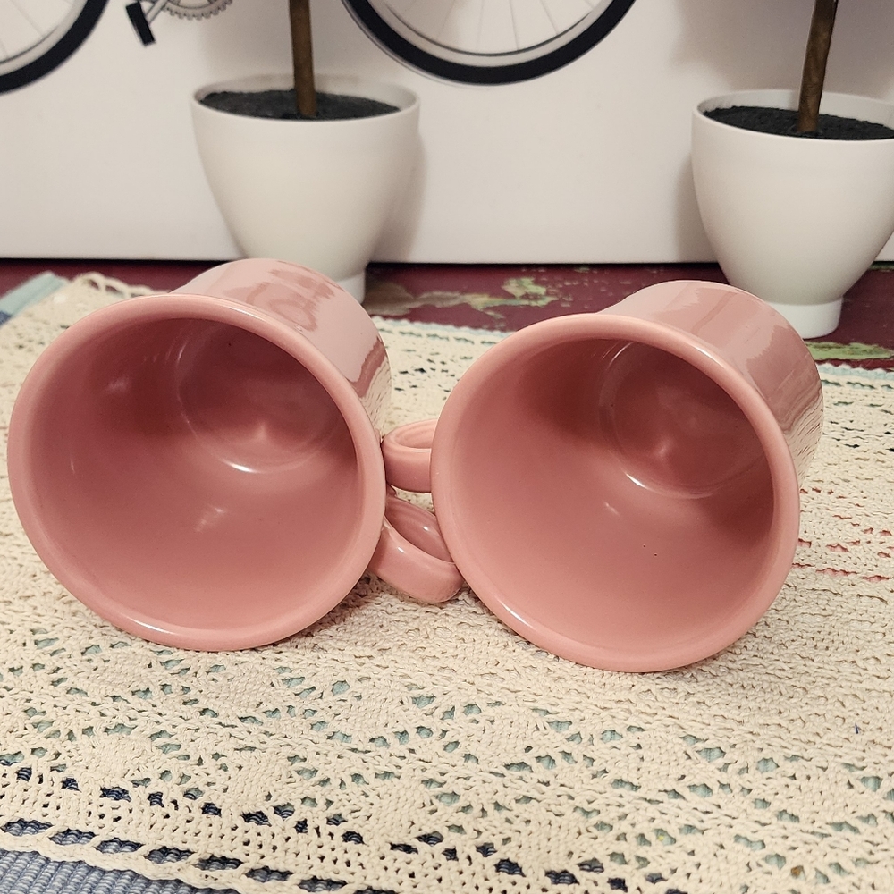 Fiestaware Pink Mugs - Picture 3 of 5